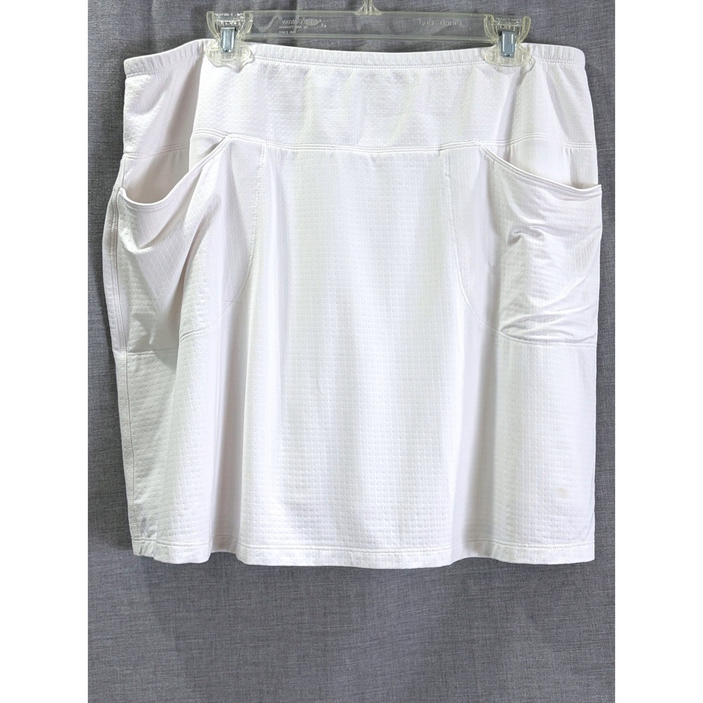 IBKÜL White IceFil Cooling Athletic Skort XL Tennis Golf Pickleball Pockets